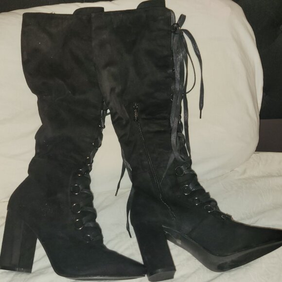 Black Knee High Boots - Picture 2 of 2